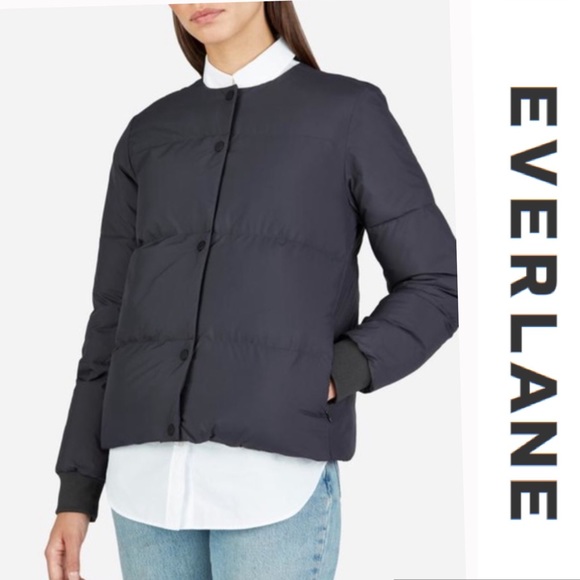 Everlane Collarless Puffer Coat Jacket 